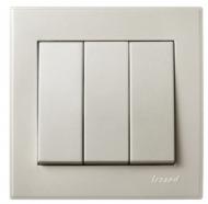 Вимикач триклавішний триклавішний Lezard Rain без підсвітки перлинно-білий 703-3088-109 Вимикач триклавішний триклавішний Lezard Rain без підсвітки перлинно-білий 703-3088-109