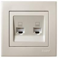 Розетка компьютерная Lezard Rain жемчужно-белый 703-3088-141