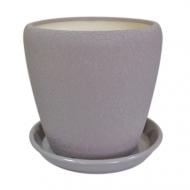 УЦЕНКА! Горшок для цветов Ориана-Запорожкерамика Грация №3 шелк круглый 2,5 л аметист (УЦ №3291)