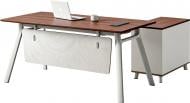 Стол компьютерный OfficePro 800х1600х750 мм светло-серый/орех (PG-M24B-16B)