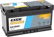 Аккумулятор автомобильный EXIDE 100Ah 900A 12V «+» справа (EA1000)