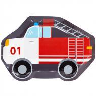 Тарелка бумажная фигурная Пожарная Машина 25 см Веселая затея 6 шт. 