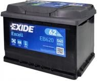Аккумулятор автомобильный EXIDE 62Ah 540A 12V «+» справа (EB620)