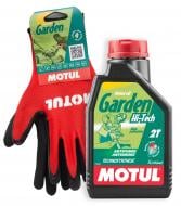 Олива Motul для 2-тактних двигунів Garden 2T Hi-Tech 1 л + рукавички універсальні