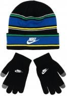 Комплект шапка+перчатки Nike MULTI STRIPE BEANIE SET 9A3047-023 р.one size черный