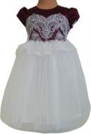 Платье Sasha р.110 молочный с бордовым 4423/1