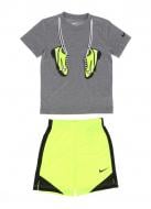 Спортивный костюм Nike TUNIC TOP AND BIKER SHORTS SET 86H360-F68 р.4 серый с салатовым