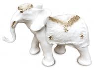 Статуэтка декоративная Слон белое золото 28х13,5х13 см белый