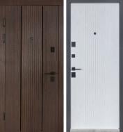 Дверь входная Булат Ультра (квадро) 547 / 251 дуб дорато темный / рустик авиньон блан 2050x850 мм правая