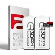 Захисне скло Armorstandart (ARM62764) Icon 3D для iPhone 14/13/13 Pro Black 2шт