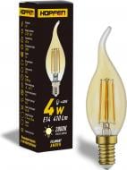 Лампа светодиодная Hopfen FIL Amber CA35 4 Вт E14 2800 К 220 В желтая