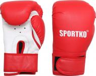 Боксерские перчатки SPORTKO 3006 6oz красный с белым