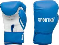 Боксерские перчатки SPORTKO 3008 8oz голубой с белым