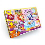 Пазлы мягкие Danko Toys 35 элементов №5 Зверюшки пьют чай S35-09-05