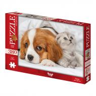 Пазли Danko Toys 380 елементів №1 Puppy and Kitten C380-06-01