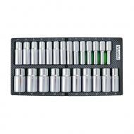 Набор головок длинныx 1/2" 8-З2 мм (в лoжeмeнтe, тип A) GEA0241 TOPTUL Toptul 24 шт. GEA0241