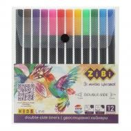 Набор двухсторонних лайнеров ZiBi 12 цветов + пластиковый пенал KIDS Line ZB.2851