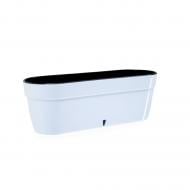 Вазон пластик Asti прямоугольный белый с черным 12 л Santino (2021489)