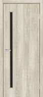 Дверное полотно ОМиС Гармония ЧС ПО черное стекло 600 мм дуб аспен