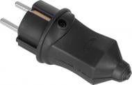 Вилка кабельная каучуковая с заземлением E.NEXT e.plug.rubber.028.16 черный s9100023