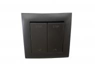 Выключатель для жалюзи двухклавишный Efapel Logus без подсветки металлик графит 21290 TIS