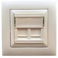 Розетка компьютерная двойная без заземления Efapel Logus металлик перламутровый 21975 TPE