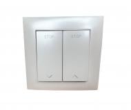 Выключатель для жалюзи двухклавишный Efapel Logus без подсветки металлик ледяной 21290 TGE