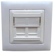 Розетка компьютерная двойная без заземления Efapel Logus металлик ледяной 21975 TGE