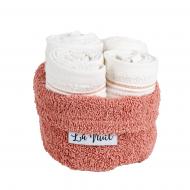 Набор полотенец махровых Корзинка 30x40 см терракотовый/белый La Nuit