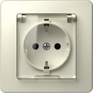 Розетка з кришкою побутова із заземленням TEM Ekonomik IP20 слонова кістка VE11ITXO-U