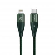 Кабель Promate iCord-PD20 USB-C to Lightning 3А 1,2 м зеленый (icord-pd20.midnightgreen)