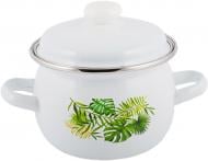 Кастрюля Idilia сферическая эмалированная 5 л Монстера