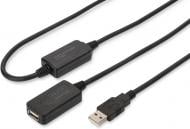 Удлинитель Digitus USB 2.0 Active Cable A/M-A/F 20 м черный (DA-73102)