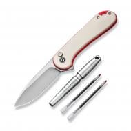 Ніж складаний Civivi Комплект (ніж складаний, ручка) StellarQuill Pen & Button Lock Elementum II Knife C23049