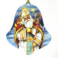 Елочная игрушка колокольчик Святой Николай 10 см