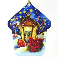 Елочная игрушка домик Фонарь 10 см