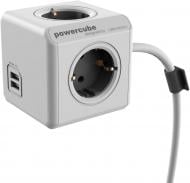 Удлинитель Allocacoc Powercube Extended USB 1407/DEEUPC с заземлением 4 гн. белый 3 м 1407/DEEUPC