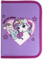 Пенал шкільний Unicorn 25106C CLASS рожевий із малюнком