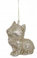 Подвеска Котик 3Д золотистая присыпка 10 см золотистый Подвеска Котик 3Д золотистая присыпка 10 см золотистый