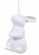 Подвеска Зайчик 3Д/бел.присыпка 10 см белый
