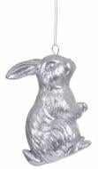 Подвеска Зайчик 3Д серебряная присыпка 10 см серебряный Подвеска Зайчик 3Д серебряная присыпка 10 см серебряный