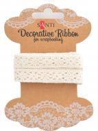 Лента кружевная бежевая 12 мм 2 м Santi
