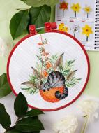 Набір для вишивання хрестиком А у кошичку-кішка 150x150 мм Абрис Арт