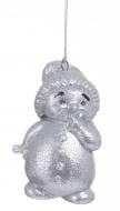 Підвіска Сніговик 3Д срібна присипка 10 см срібний