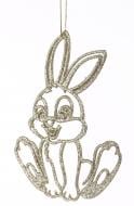Подвеска Зайчик попрыгунчик золотистая присыпка 12 см золотистый Подвеска Зайчик попрыгунчик золотистая присыпка 12 см золотистый