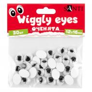 Глазки подвижные для декорирования с ресничками овальные черные 12х16 мм 30 шт. Santi