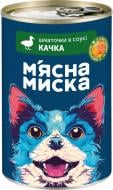 Корм вологий для собак М'ясна миска Шматочки в соусі з качкою та овочами 415 г Корм вологий для собак М'ясна миска Шматочки в соусі з качкою та овочами 415 г