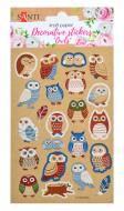 Набор декоративных стикеров на крафтовой бумаге Совы 100х150 мм 2 шт. Santi