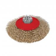 Щетка конусная Sigma Ø100мм М14×2мм (латунированная) 9016101