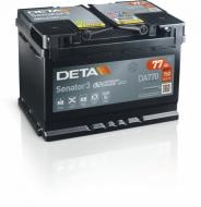 Аккумулятор автомобильный Deta Senator 3 77Ah 760A 12V «+» справа (DA770)
